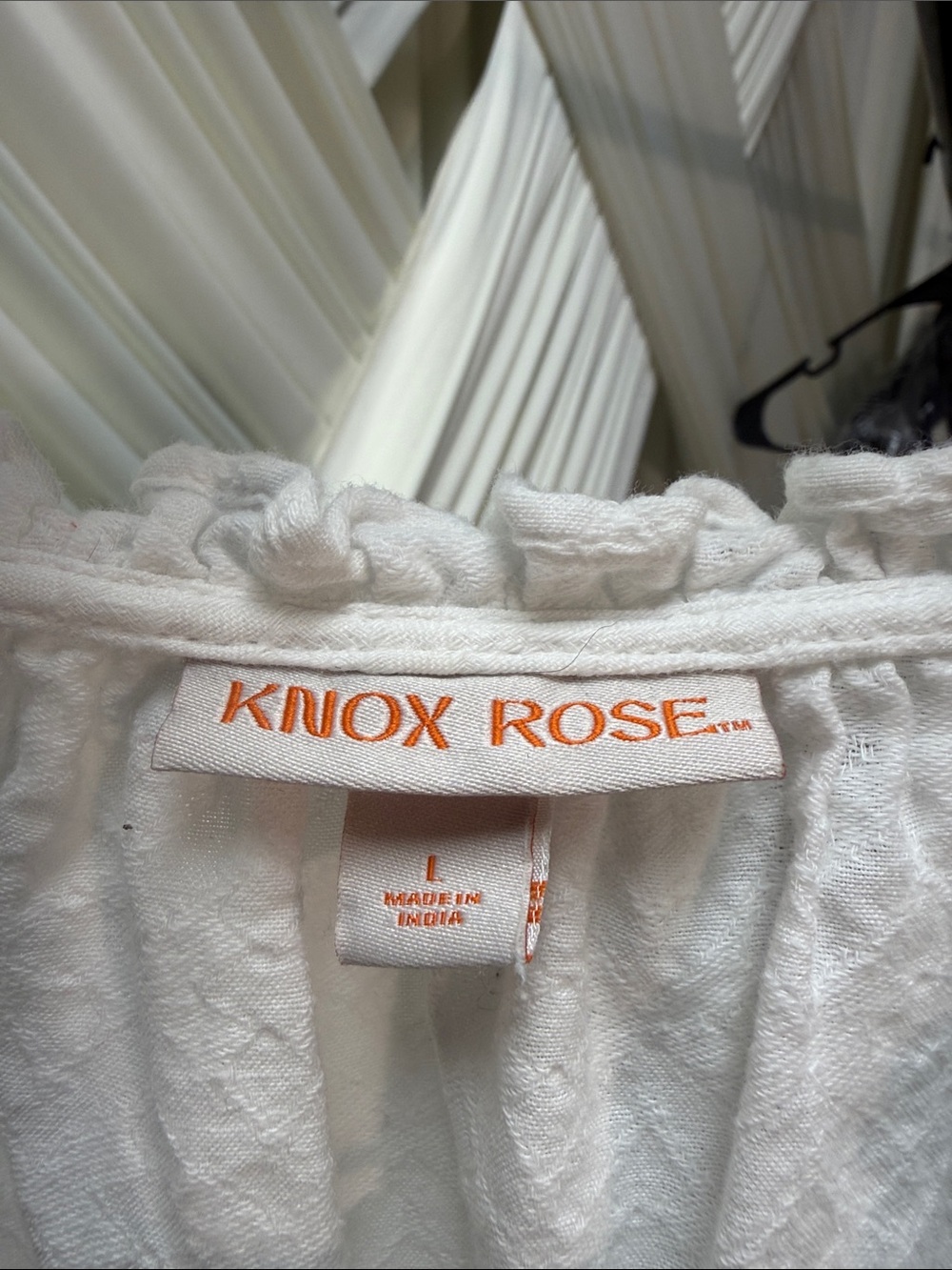 KNOX ROSE White Pheasant Blouse (Size:L) - Picture 2 of 4